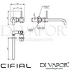 Cifial 32406MI.U Black 2 Hole Wall Basin Mixer Tap Right Side Valve without Plate Dimensions